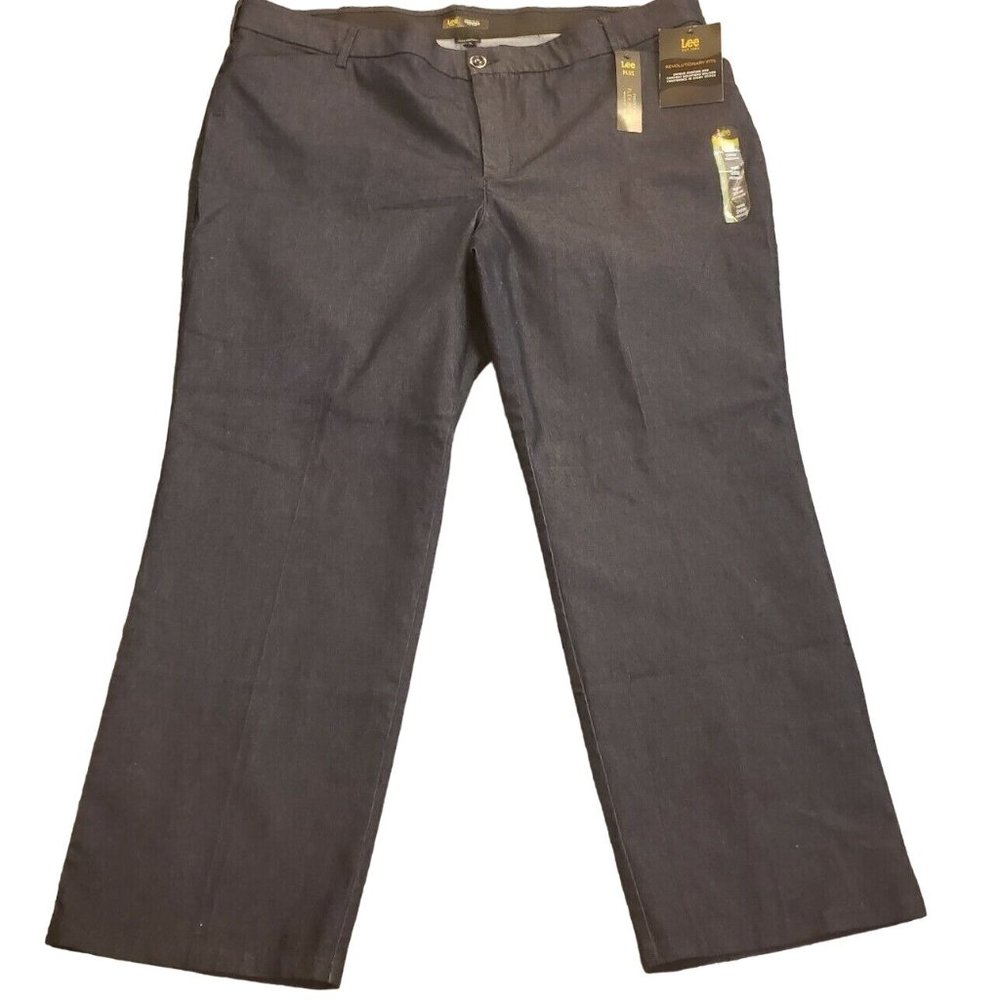 Lee Women's Flex Motion Trouser Pants Plus Size 26W Medium Color Indigo Rinse